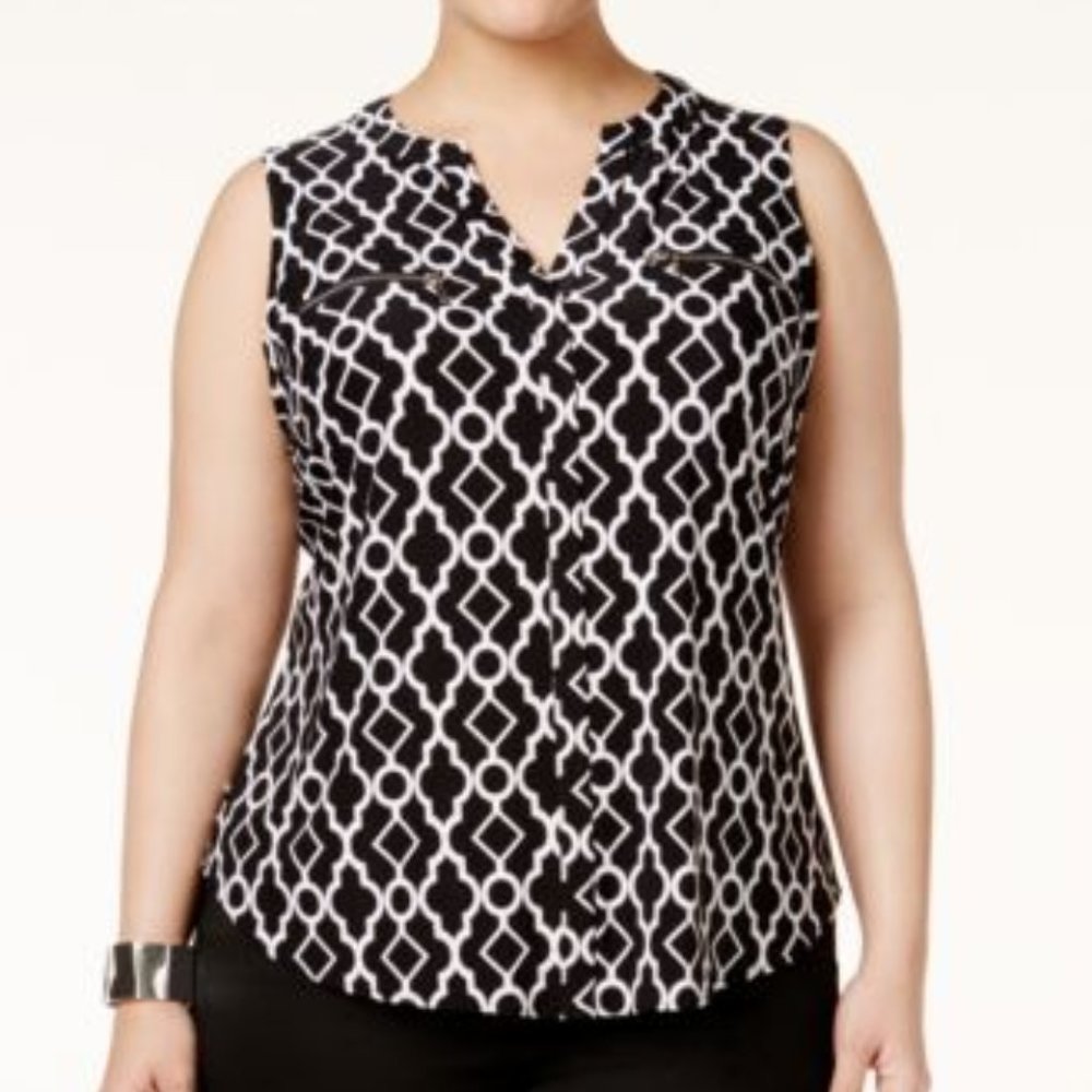 Zipper Shirt in Moroccan Window (0X)